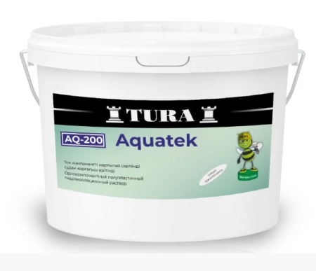 ОДНОКОМПОНЕНТНЫЙ ЭЛАСТИЧНЫЙ ГИДРОИЗОЛЯЦИОННЫЙ РАСТВОР TURA AQUATEK AQ-200, 15КГ